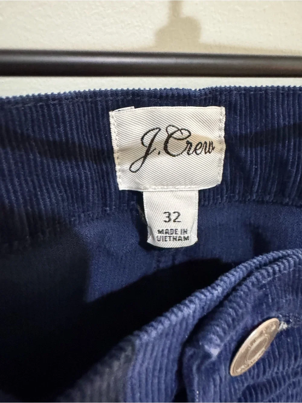 J. Crew Women's Navy Vintage Slim Straight Corduroy Pants